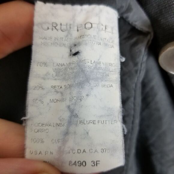 Giorgio Armani Le Collezioni Women Wool Blend Blazer Size 8 Gray Windowpane - Picture 7 of 7